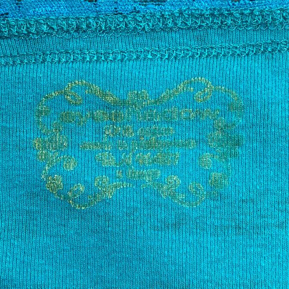 Vtg 90s 00s Y2K Striped Lace Trim Straps Camisole Tank Top Womens XL Blue Cotton - Picture 9 of 11